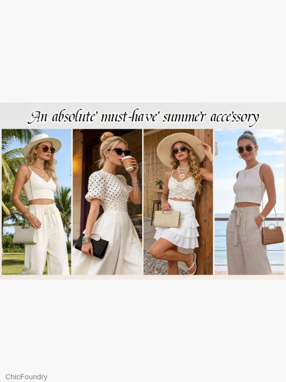 Woven Straw Clutch Purse with Top Handle & Shoulder Strap Summer Beach Evening